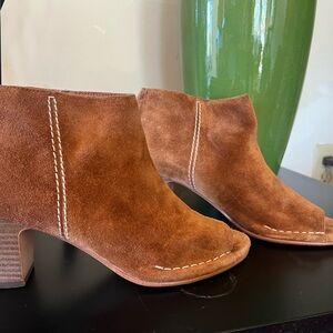 Clark’s Brown Suede Peep-Toe Ankle Boots